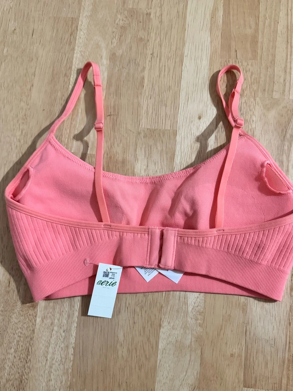 Aerie Superchill Seamless Rib Padded Scoop Bralette- Medium NWT- wild peach 🍑 - Picture 2 of 6